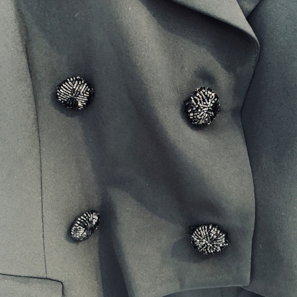 Rickie Freeman Womens Tuxedo Jacket Size 8 Black 100% Silk Beaded Elegant Party - Picture 7 of 14